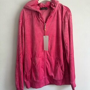 Track suit Women's Fuchsia Zip-Up Hoodie